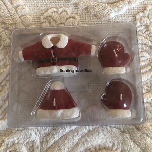 SANTA'S WORKBENCH SANTA'S SUIT FLOATING CANDLES 4 PIECES NEW